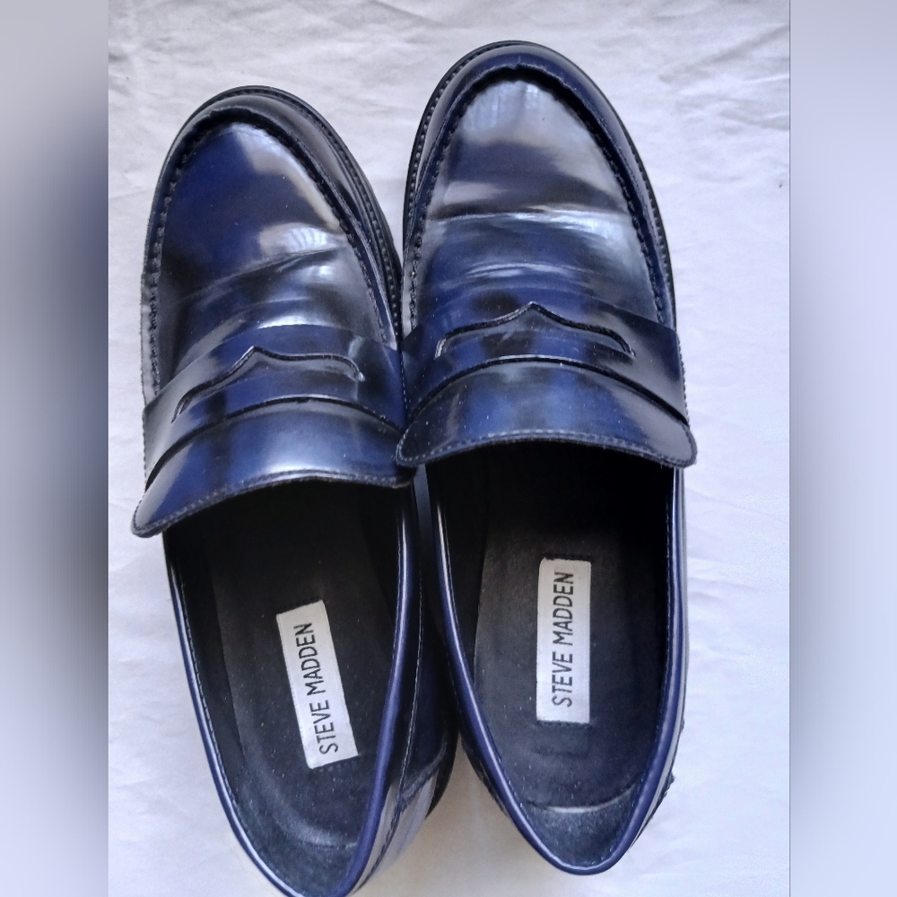 Steve Madden Women's Blue/black Leland Loafers.